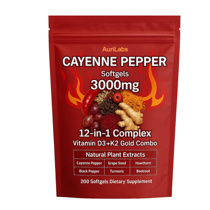 AuriLabs Gélules de Poivre de Cayenne vue de face avec emballage