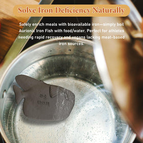 Aurionix Iron Fish dans une casserole avec des pâtes