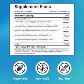 AvantageNutra Nicotinamide Riboside 500mg avec capsules visibles