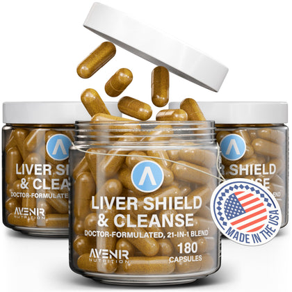 Avenir Nutrition Liver Shield & Cleanse 180 capsules front view