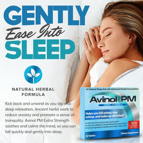 Avinol PM Complément Alimentaire Sommeil Renforcé - comprimés en gros plan