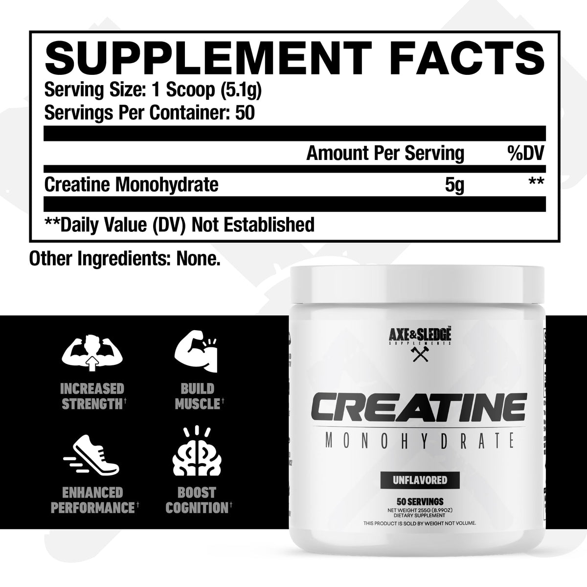 Axe & Sledge Basics Creatine packaging side view