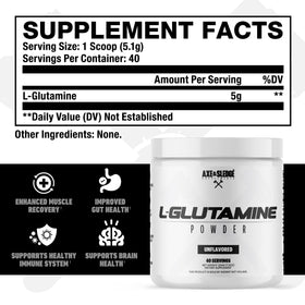 Axe & Sledge Basics Glutamine étiquette détaillée