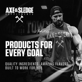 Axe & Sledge Hydraulic en poudre sur une table de gym