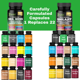 AyBet Algues Marines et Shilajit ingrédients en détail sur l'emballage