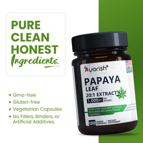 Ayorish Extrait de Feuille de Papaye 1000mg 120 Capsules en lifestyle
