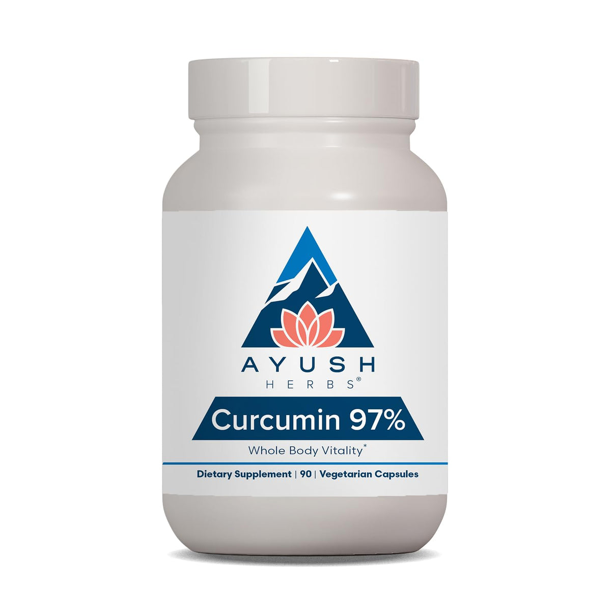 Ayush Herbs Curcumin 97% complément alimentaire 90 capsules vue de face