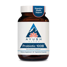 Ayush Herbs Probiotic 100B capsules végétariennes, vue de face