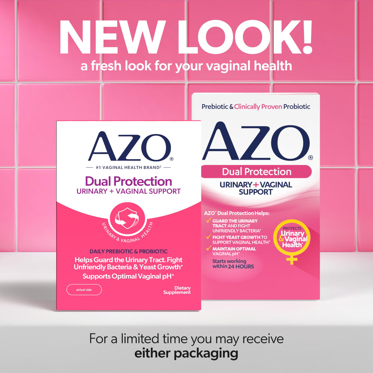 AZO Complément Alimentaire Probiotiques et Prébiotiques, capsule à côté de la boîte