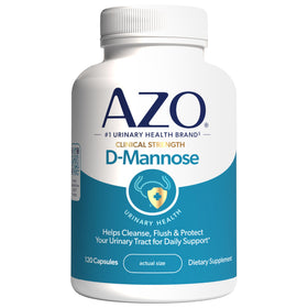 AZO D-Mannose 120 capsules vue avant avec étiquette