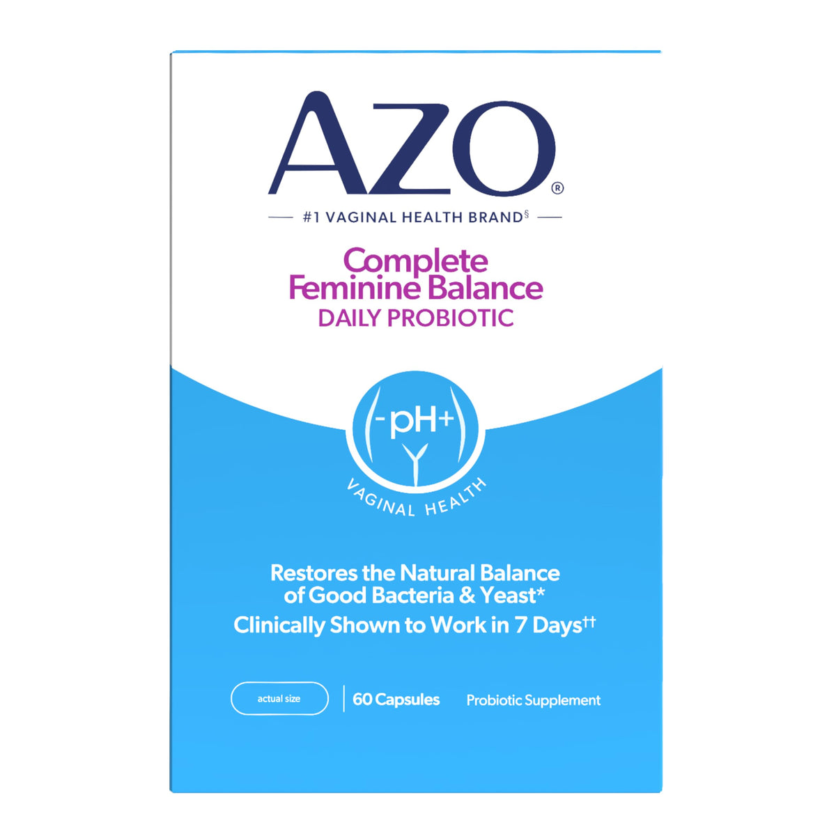 AZO Équilibre Féminin 60 capsules vue de face