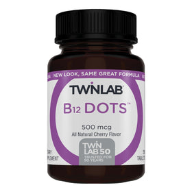 B-12 Dots de Twinlab, boîte de 250 comprimés vue de face