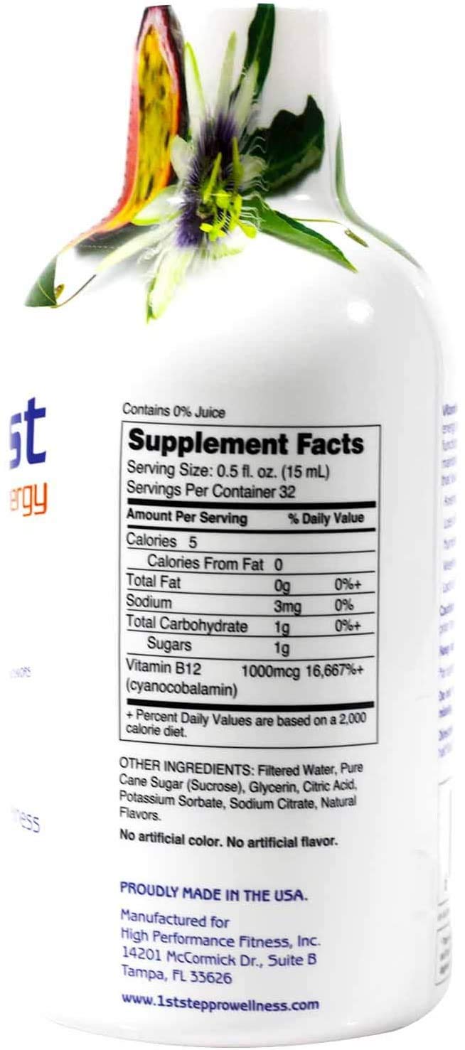 B-12 Liquide 1st Step étiquette et informations nutritionnelles
