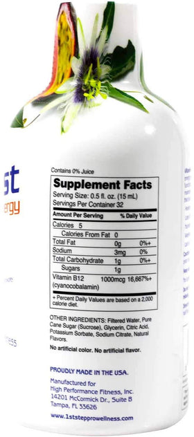 B-12 Liquide 1st Step étiquette et informations nutritionnelles