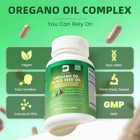 B BEWORTHS capsules d'huile d'origan avec ingrédients