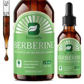 B BEWORTHS Complément Alimentaire Liquide de Berbérine avec Cannelle, vue avant