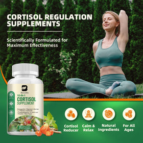 B BEWORTHS Compléments Alimentaires Cortisol 10-en-1 60 Capsules Végétaliennes côté