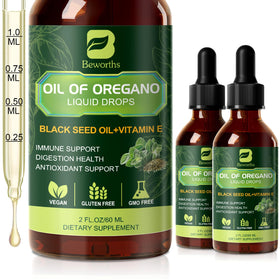 B BEWORTHS huile d'origan liquide 240 doses flacon avant