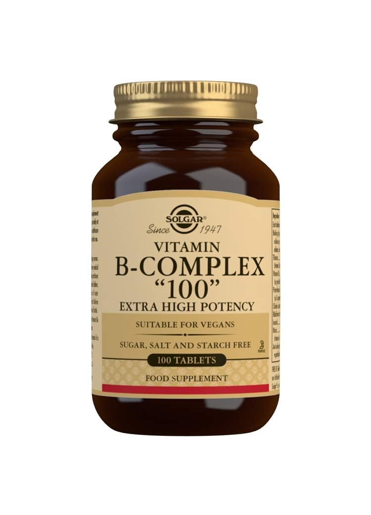B-Complex 100 de Solgar, boîte de 100 comprimés vue avant