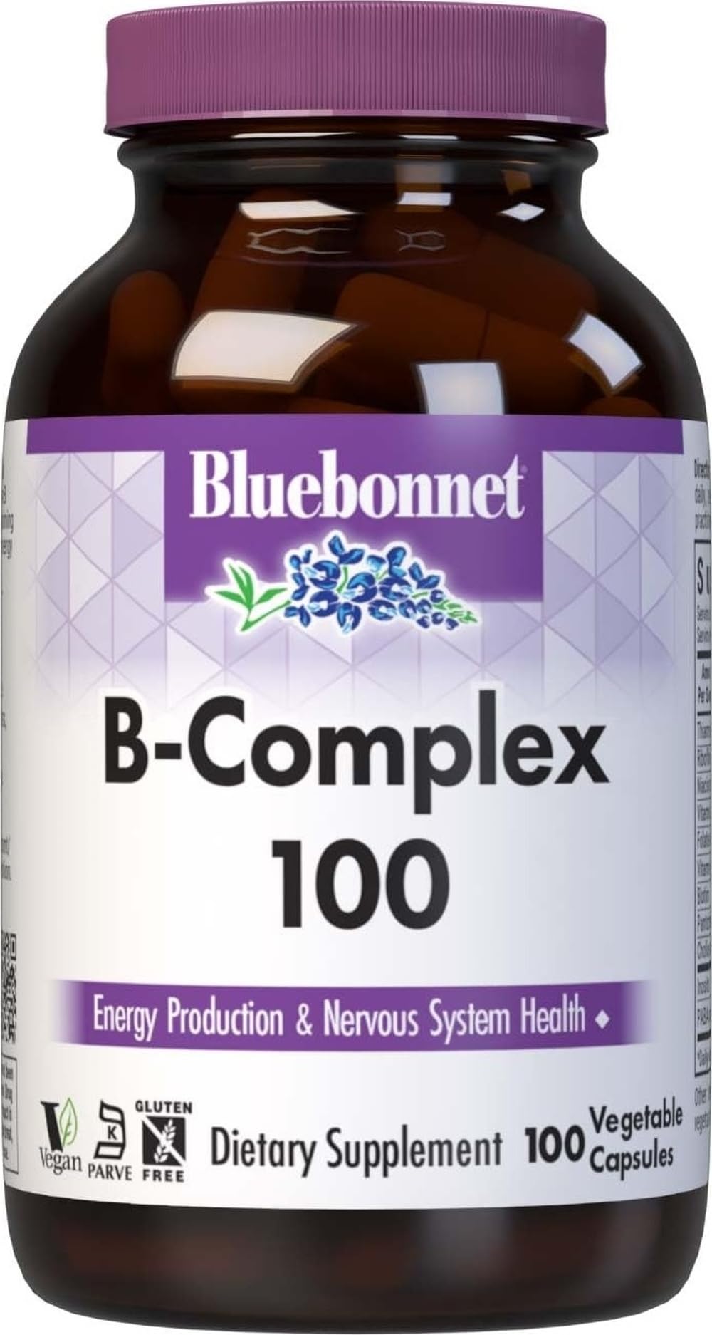 B Complex de BlueBonnet, boîte de 100 comprimés vue de face