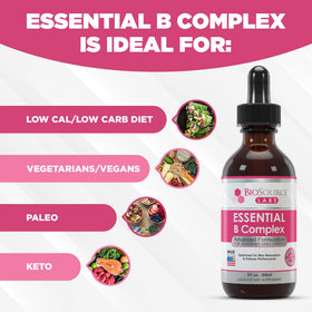 B Complex Liquide BioSource Labs en utilisation quotidienne