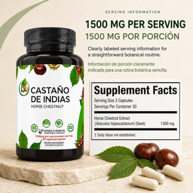 B-Experts Castaño de Indias gélules avec une mesure à côté