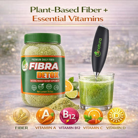 B-Experts Fibra complément alimentaire de fibres 10,5oz en poudre dans un verre