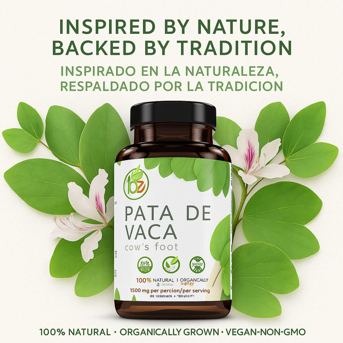 B-Experts Pata de Vaca Capsules 90 veggie caps side view