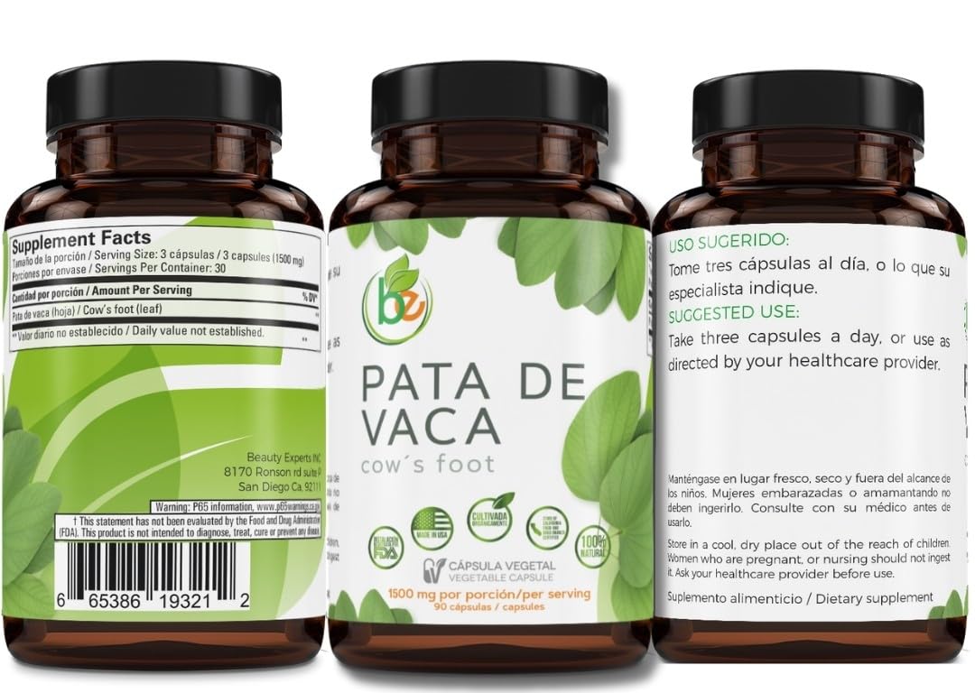 B-Experts Pata de Vaca Capsules on a wooden table
