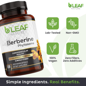 B'LEAF NATURE Berbérine Phytosome 1100mg étiquette des ingrédients