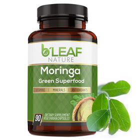 B'LEAF NATURE capsules de moringa 1000mg vue avant du flacon