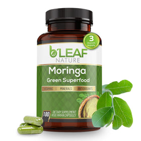 B'LEAF NATURE Capsules de Moringa 1000mg - vue avant du flacon