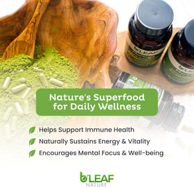 B'LEAF NATURE Capsules de Moringa Oleifera, vue arrière de l'emballage