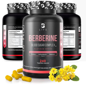B Life Berberine Complex+ 240 capsules vue avant avec étiquette