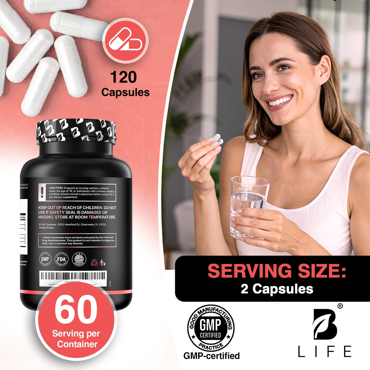B Life Company Complément Alimentaire DIM 400 mg 120 capsules en situation