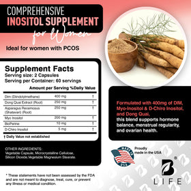 B Life Company Complément Alimentaire DIM 400 mg 120 capsules sur fond blanc