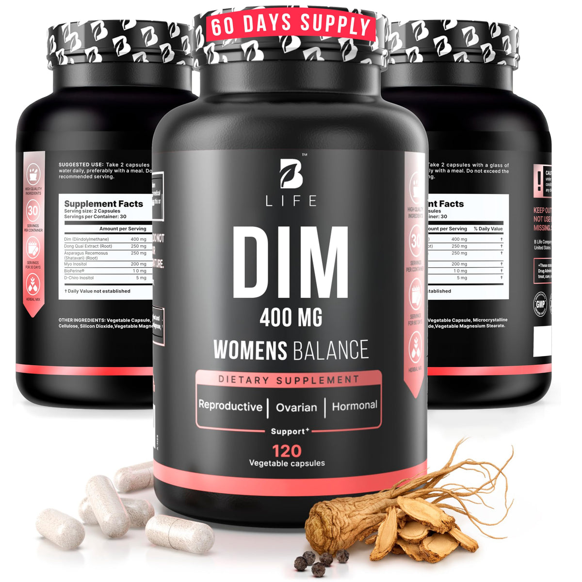 B Life Company Complément Alimentaire DIM 400 mg 120 capsules vue de face