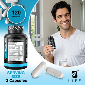 B Life Company Compléments Alimentaires Cheveux 240 Capsules avec des ingrédients naturels