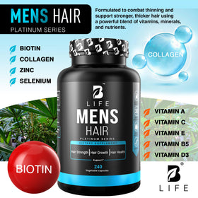 B Life Company Compléments Alimentaires Cheveux 240 Capsules vue arrière