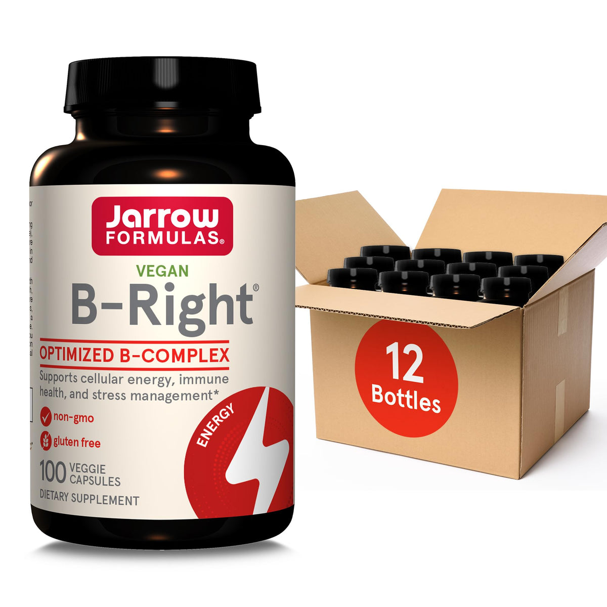 B-Right Complex B Jarrow Formulas flacon de 100 capsules végétales