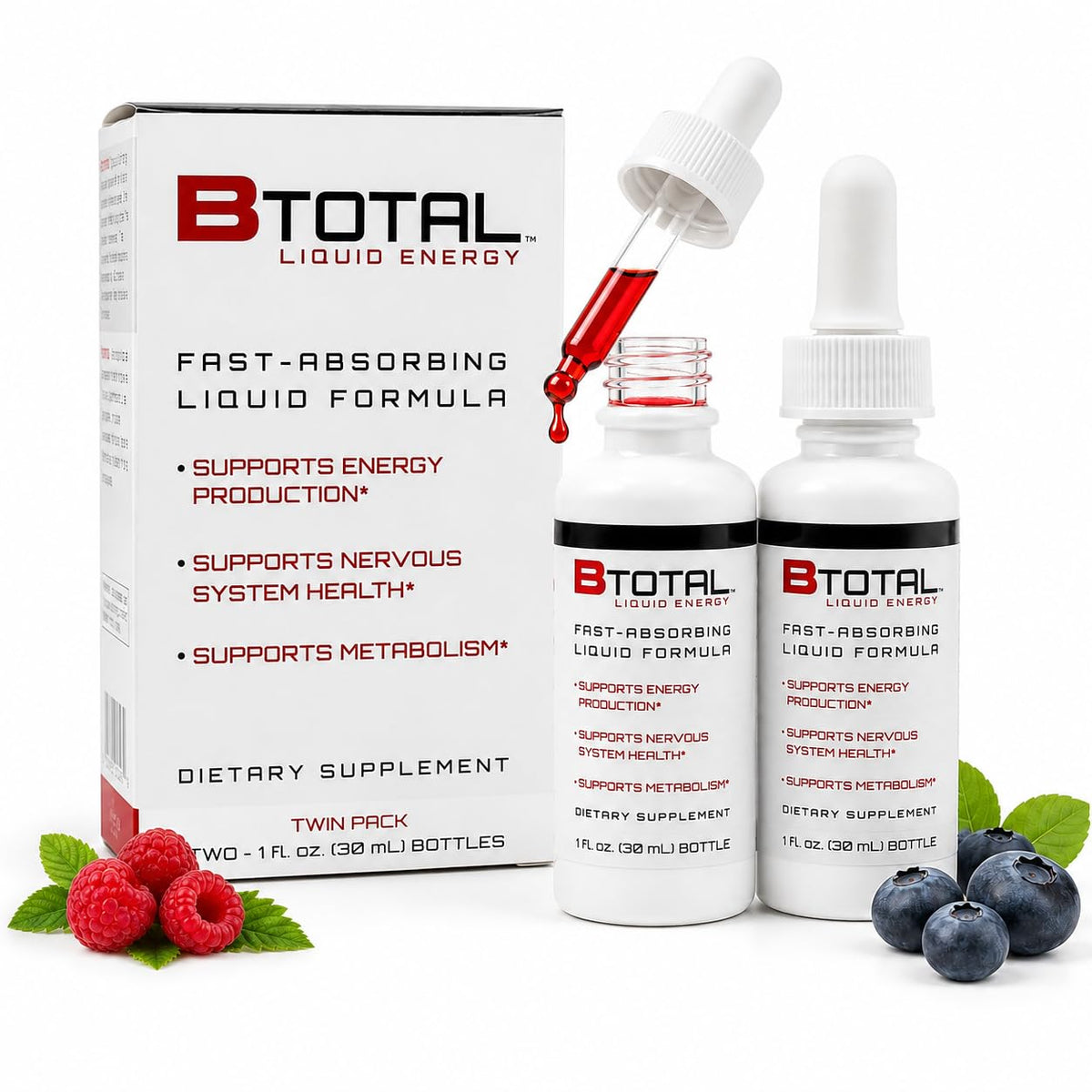 B Total Complex de Vitamines B Sublinguales 2 fl oz, bouteille vue de face