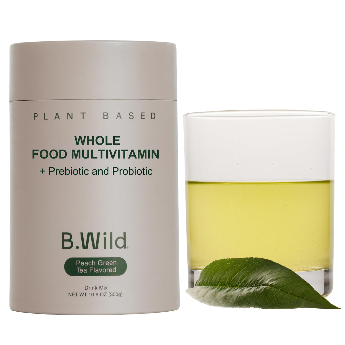 B.WILD Mélange de Boisson Multivitaminé Végétal Pêche Thé Vert face avant