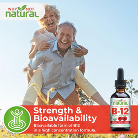 B12 Liquide 5000 mcg de Why Not Natural, vue de côté