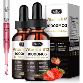 B12 liquide dilib 10000 mcg flacon avant avec étiquette
