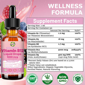 B12 liquide JUIWEFKK avec décor naturel