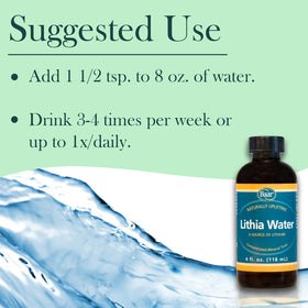Baar Concentré d'Eau Lithia 118 ml avec bouchon ouvert