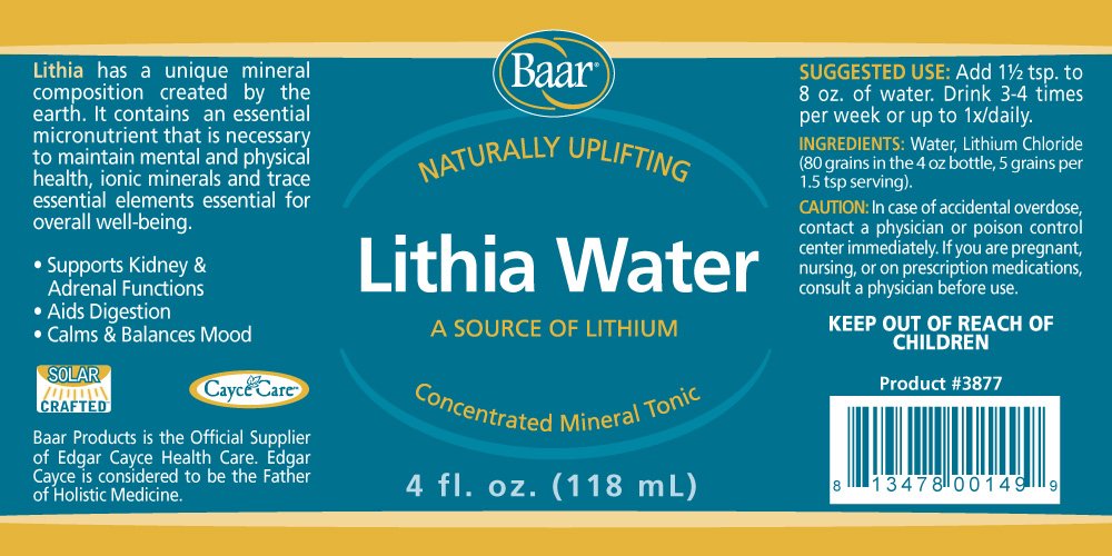 Baar Concentré d'Eau Lithia 118 ml en situation de prise