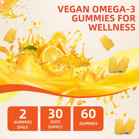 Babivek Gélules Omega-3 Vegan 1200mg gummies sur fond blanc