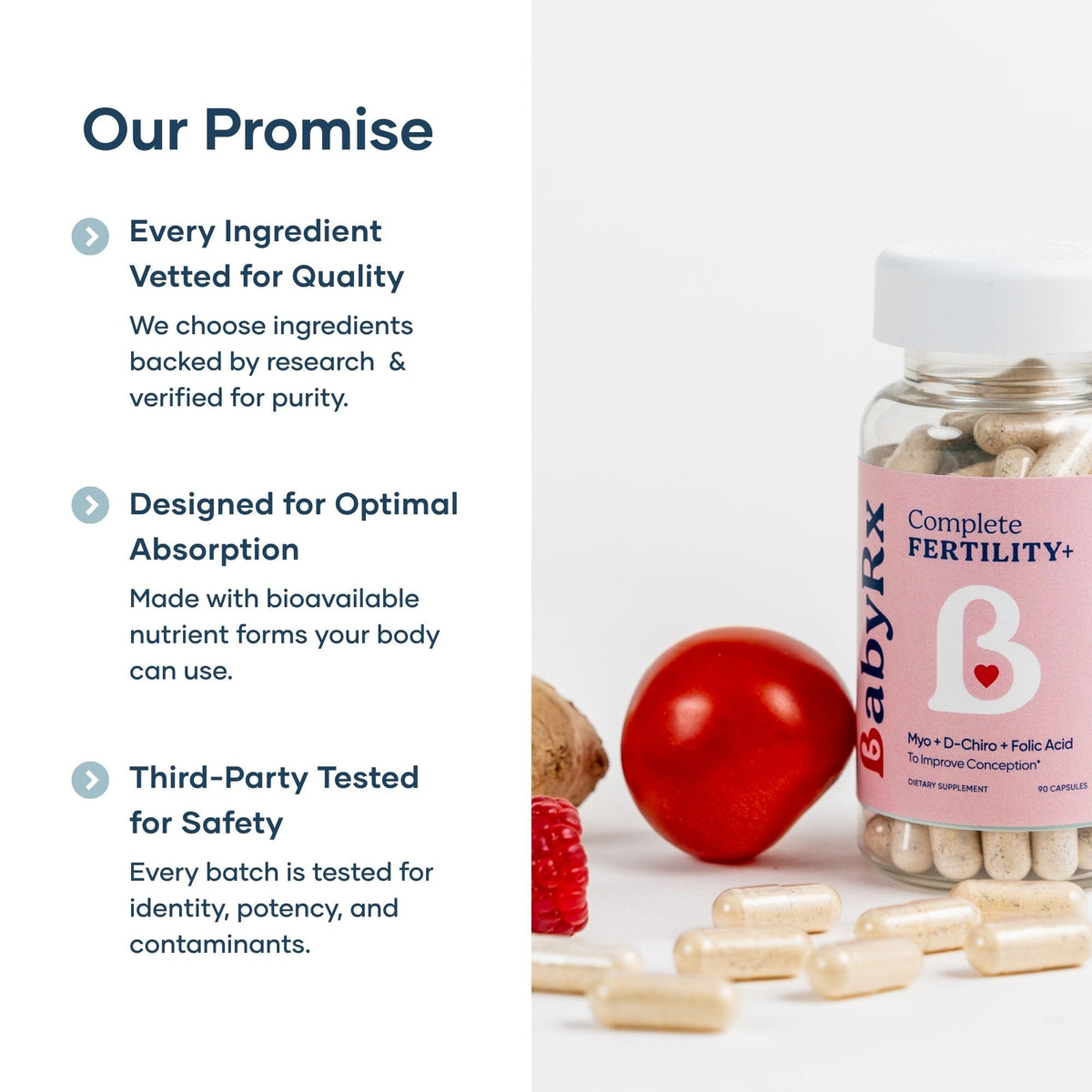 BabyRx Compléments Alimentaires Fertilité+ Femmes 90 Capsules - composition