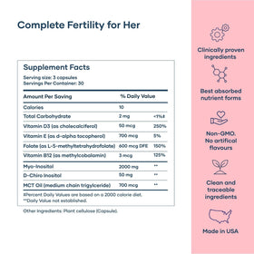 BabyRx Compléments Alimentaires Fertilité+ Femmes 90 Capsules - format